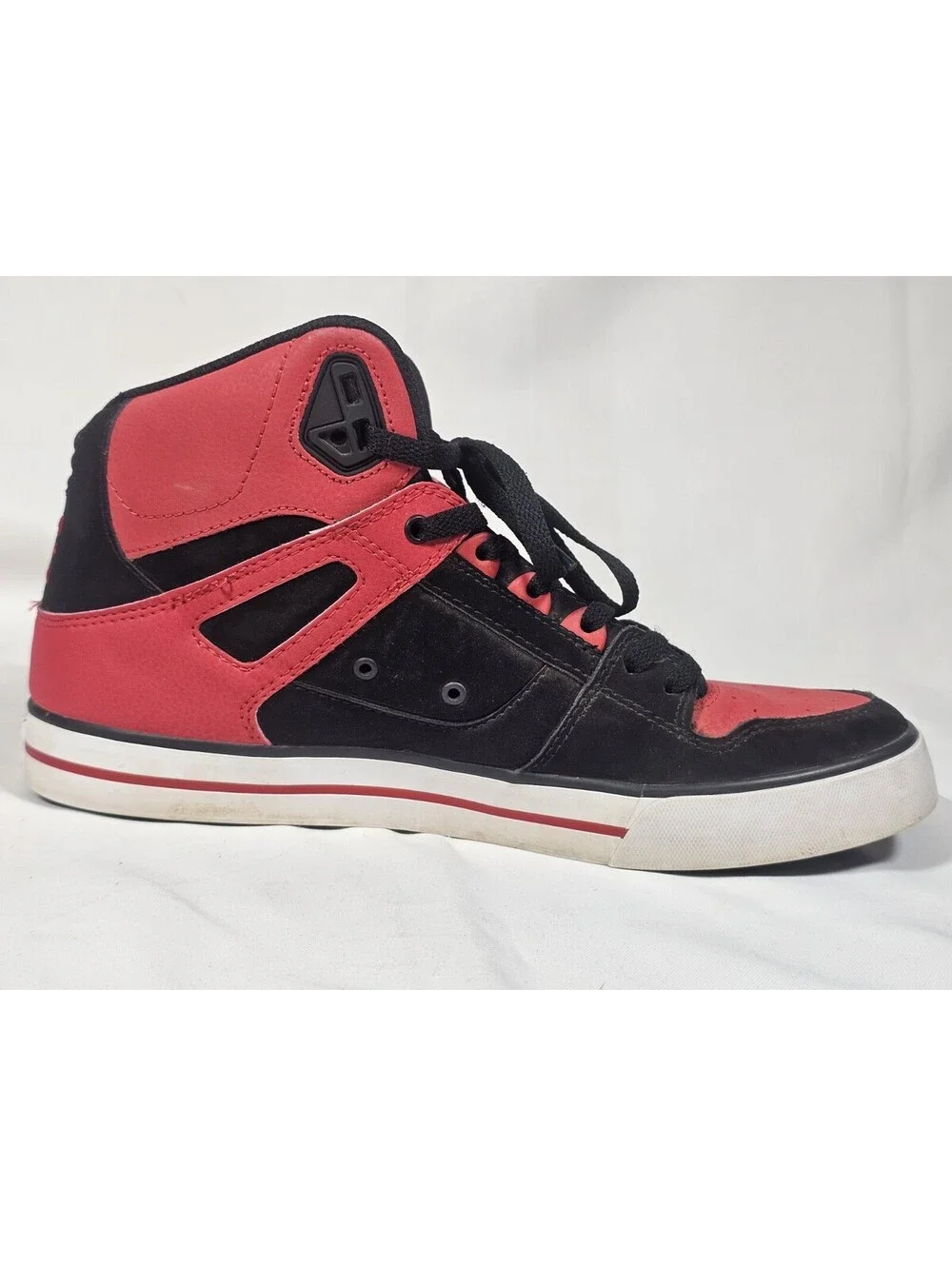 Men's Special Edition Pure Red & Black DC High-Top Shoes Size 12 - USA